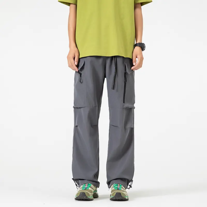 Unisex Weite technische Cargo-Hose mit Multifachtaschen, Tunnelzug und verstellbaren Beinabschlüssen Drune