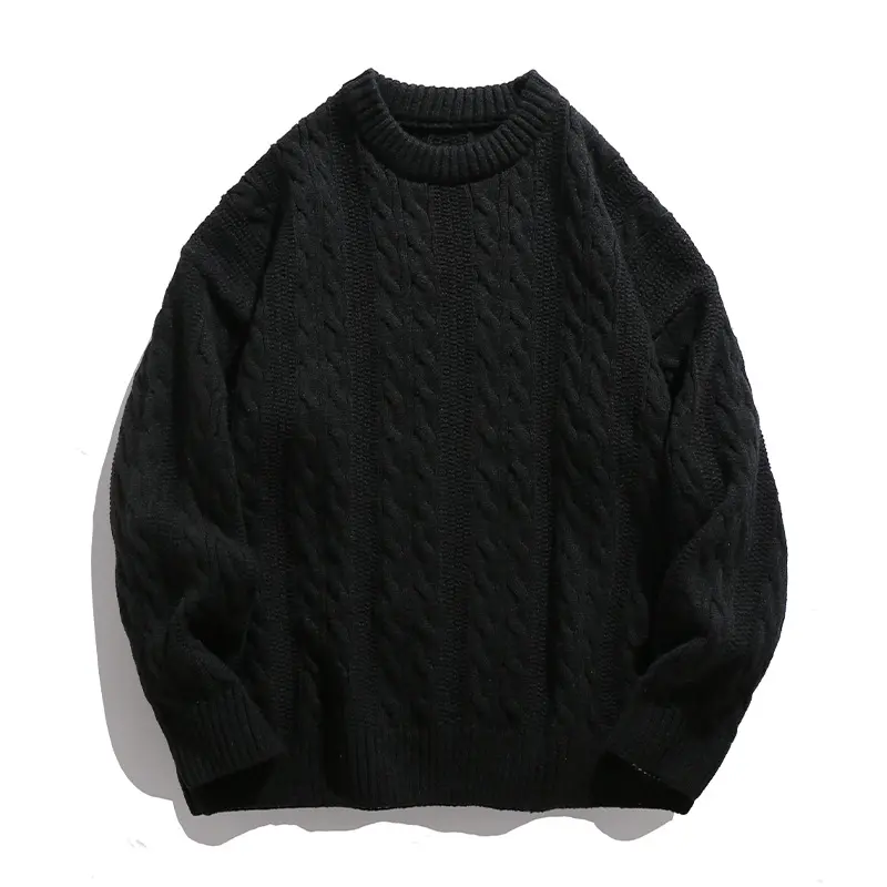 Unisex Zopfstrick-Oversize-Pullover mit grobem Rippenbund und kastigem Schnitt Drune