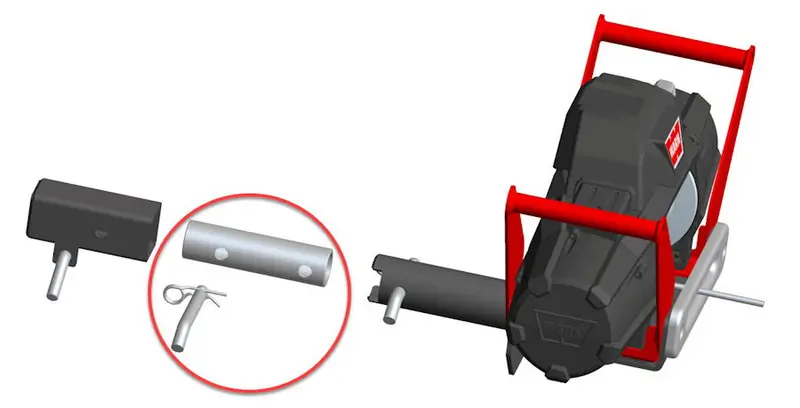Verbindungsrohr für Hidden Multimount auf 2" Aufnahme bzw. Kugelkopfadapter