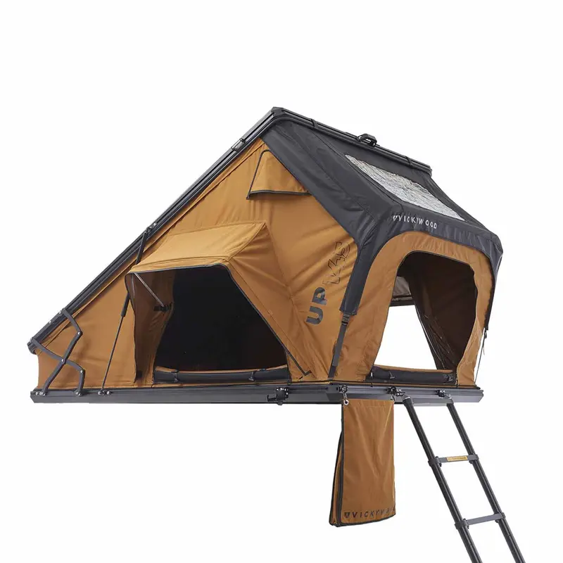 Vickywood Alu-Hartschalen Dachzelt CUMARU UP 145 goldbraun
