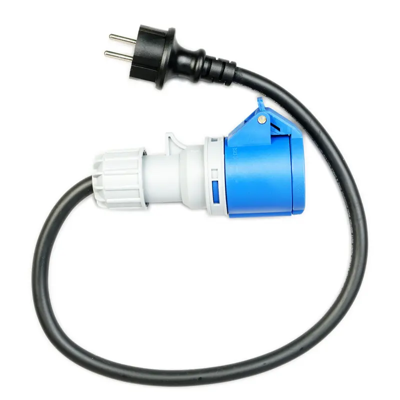 WATTSTUNDE® Adapterkabel (3x)2,5 mm² CEE weiblich/Schuko männlich 50 cm schwarz