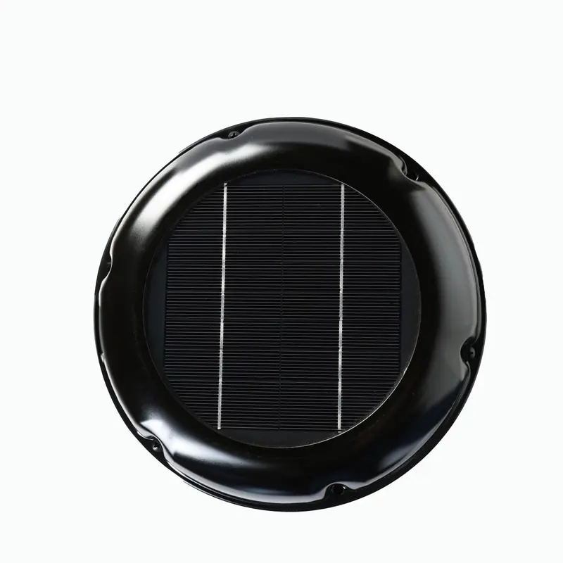 WATTSTUNDE® AERO Solarlüfter mit Akku rund, schwarz