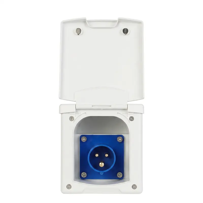 WATTSTUNDE® CEE-Einbausteckdose Weiß mit Magnetklappe, 16A