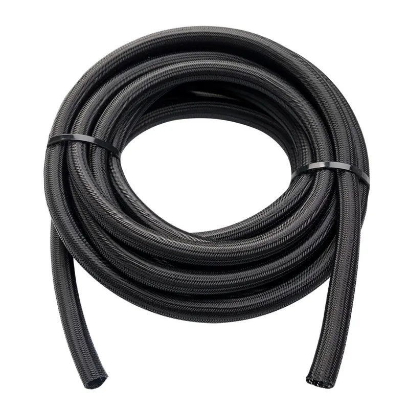 WATTSTUNDE® Geflechtsschlauch offen 13 mm schwarz 5 Meter
