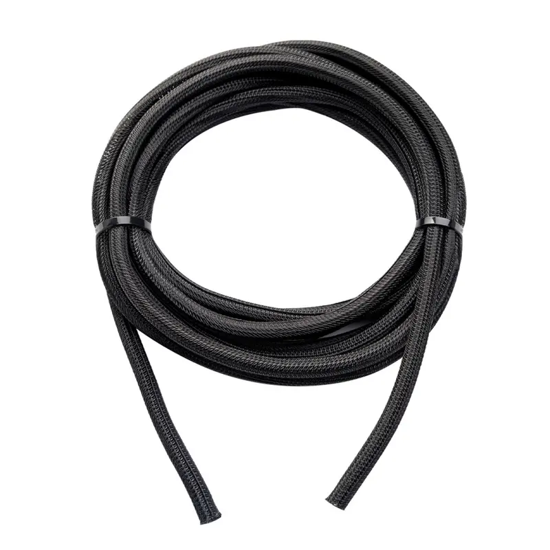 WATTSTUNDE® Geflechtsschlauch offen 6 mm schwarz 5 Meter