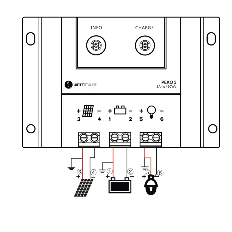 WATTSTUNDE® PEKO 03 Solar Laderegler 3 A