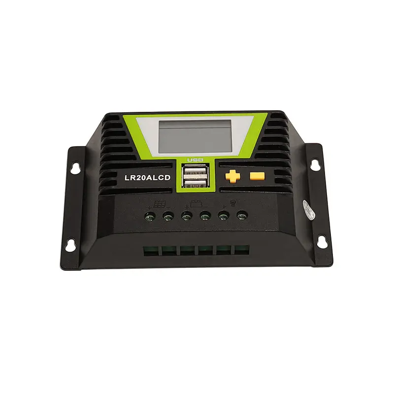 WATTSTUNDE® PWM Solar Laderegler 20 A mit LCD-Anzeige und USB-Ports für 12 V / 24 V Systeme