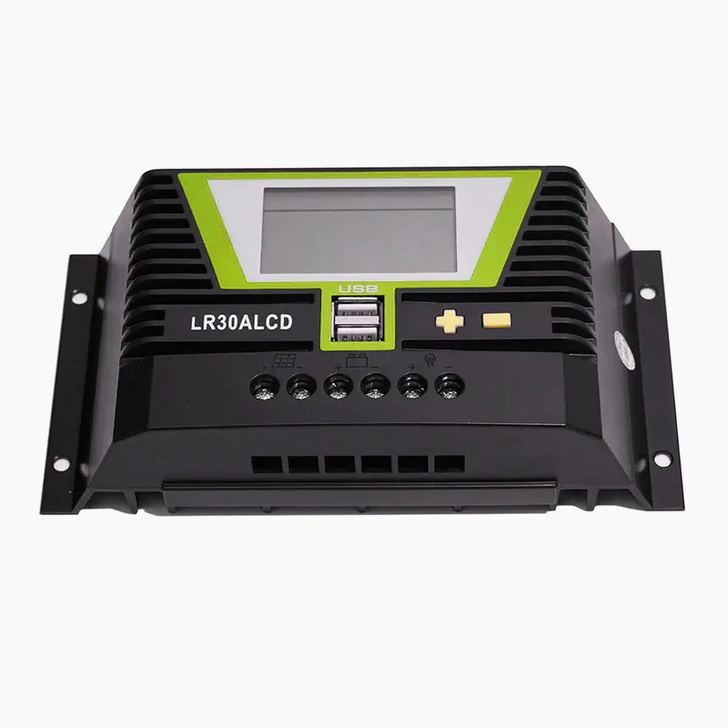 WATTSTUNDE® PWM Solar Laderegler 30 A mit LCD-Anzeige und USB-Ports für 12 V / 24 V Systeme