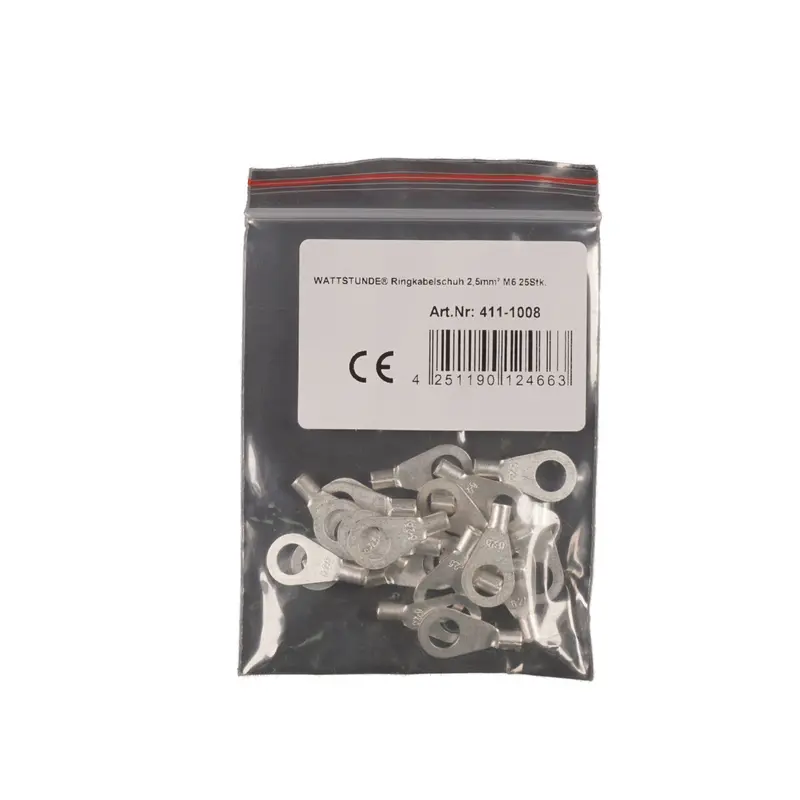 WATTSTUNDE® Ringkabelschuh 2,5 mm² M6 25 Stk.