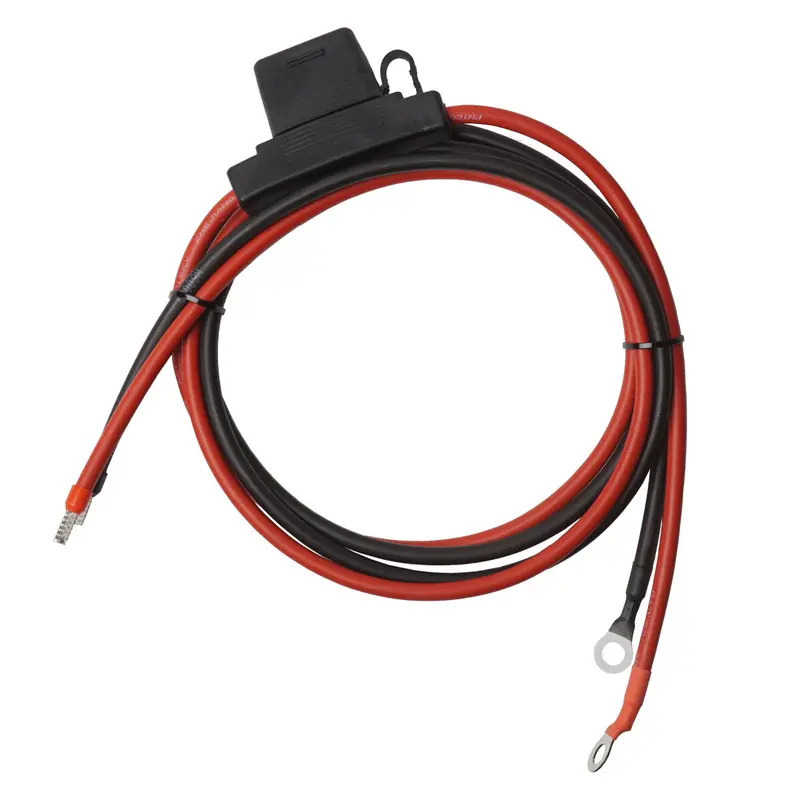 WATTSTUNDE® Sicherungskabel (mit Sicherung 40 A) 2 x 10 mm² M8/Aderendhülse 1,5 m rot/schwarz