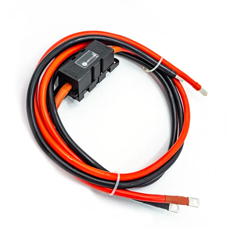 WATTSTUNDE® Sicherungskabel (mit Sicherungshalter) 2x25 mm² M8/Aderendhülse 1 m rot/schwarz