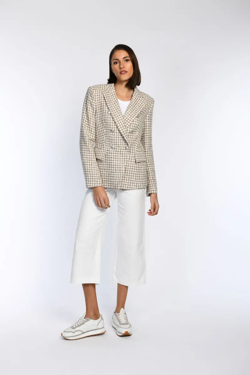 Zweireihiger Blazer in zeitlosem Pepitamuster